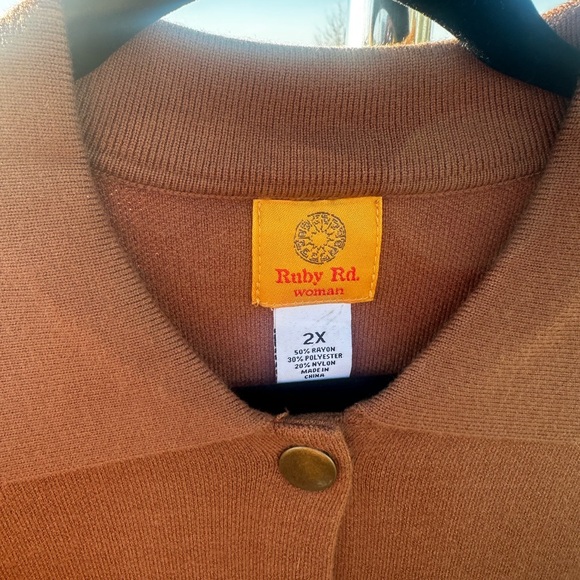 Ruby Rd. Tan Button-Up Jacket - Picture 2 of 7